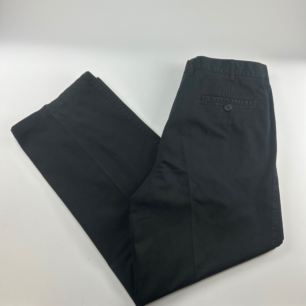 Ermenegildo Zegna Mens 54 Italy Approx 34 Black Cotton Flat Front Trousers Pleat